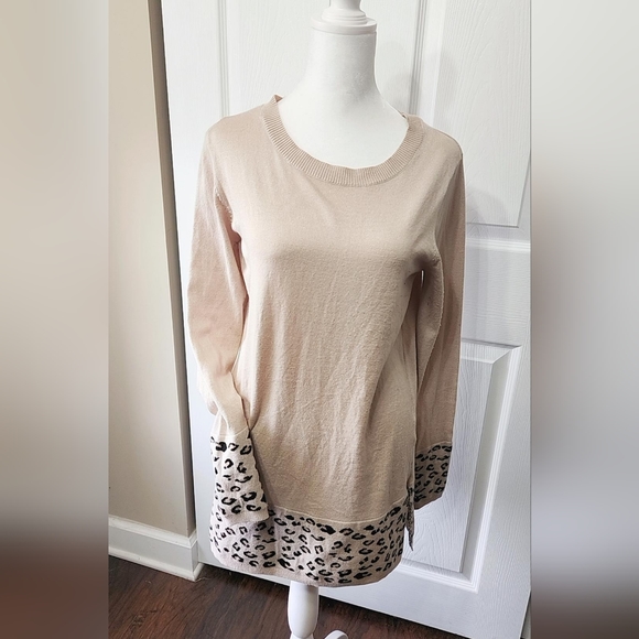 CHEETAH PRINT WOMENS BLOUSE SWEATER SIZE M - Picture 2 of 11